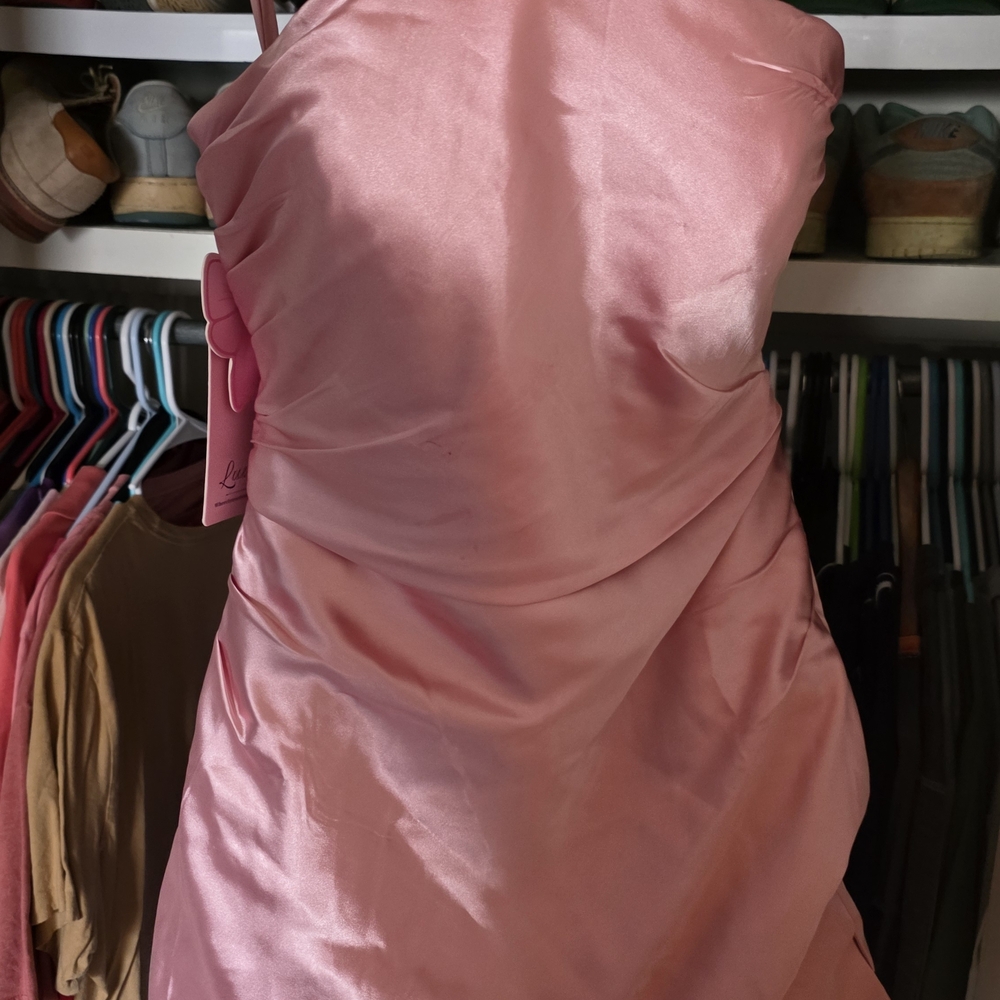 Chic Strapless Pink Dress